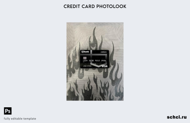 цифровая загрузка США Банк США Visa Card Платиновый фотообраз переднего шаблона